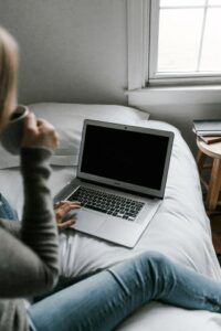 Woman on Laptop at Home